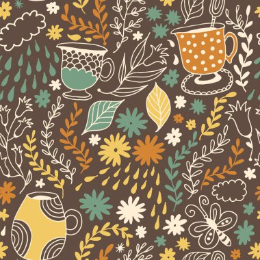 Kusursuz çiçek deseni, vektör çiçek arkaplanı