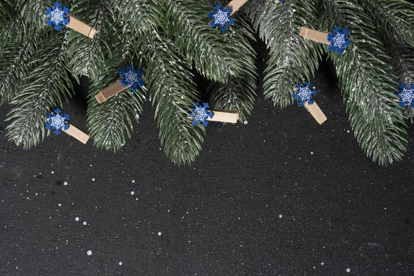 Fondo Navidad Año Nuevo Con Juguetes Azules Navidad Espacio Para — Foto de Stock