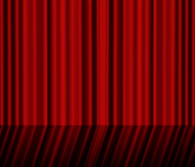 Işıklı kırmızı perde.