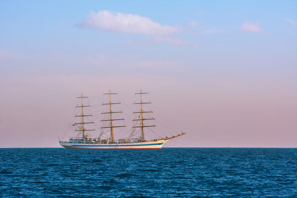 Sailing Ship without Sails in the Sea