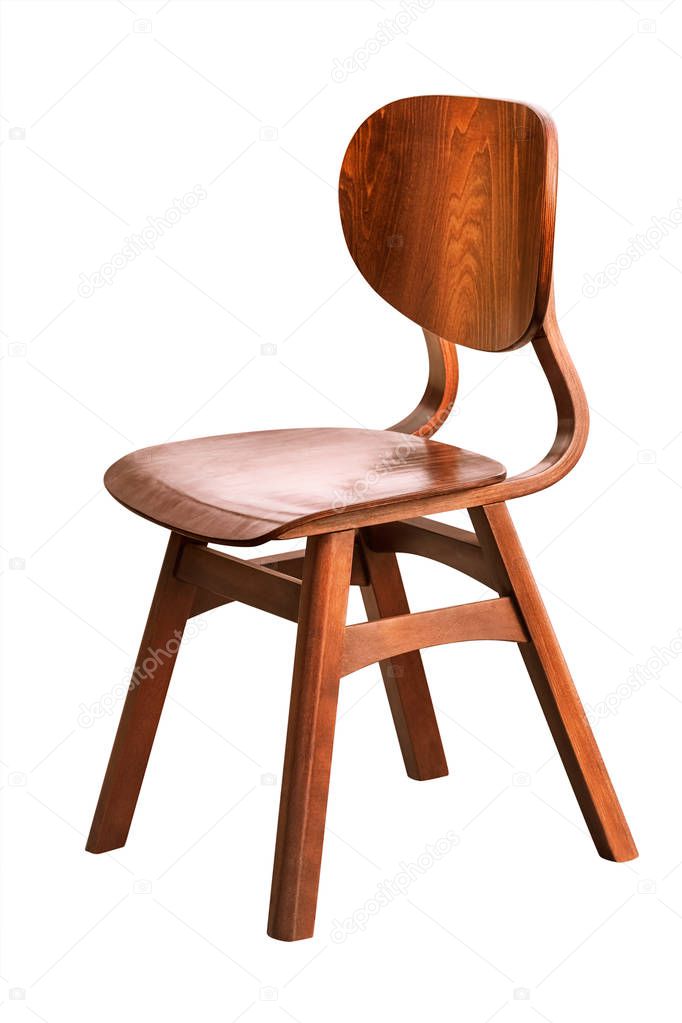 Wooden Chair over White