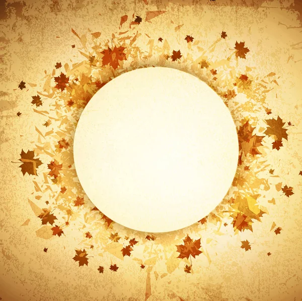 Осенний круглый гранж-фрейм — стоковый вектор