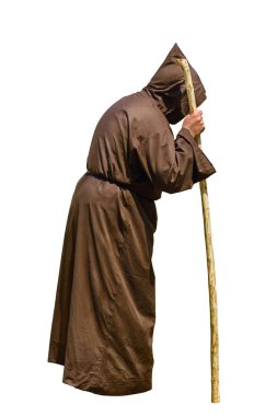 Monk bir sopa ile