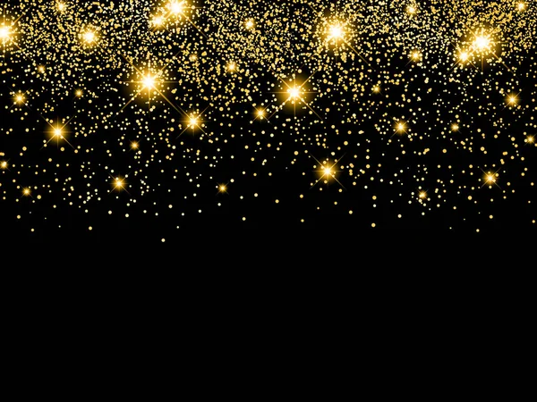 Férias Golden Star Night Background — Vetor de Stock