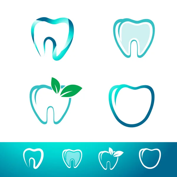 Dental Tooth Logo Set — Stock Vector