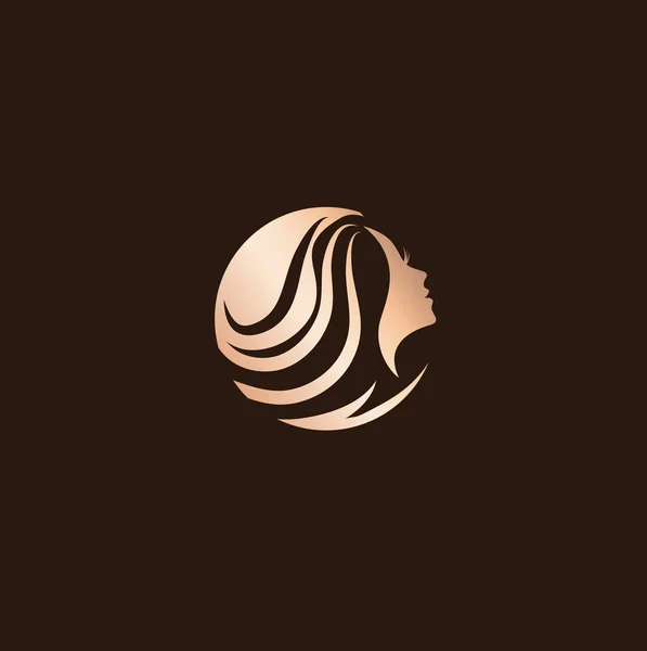 Femme Beauté Salon de coiffure Logo Design — Image vectorielle