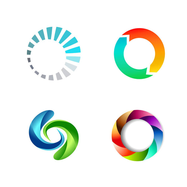 Different Round Circle Sign Logo Set