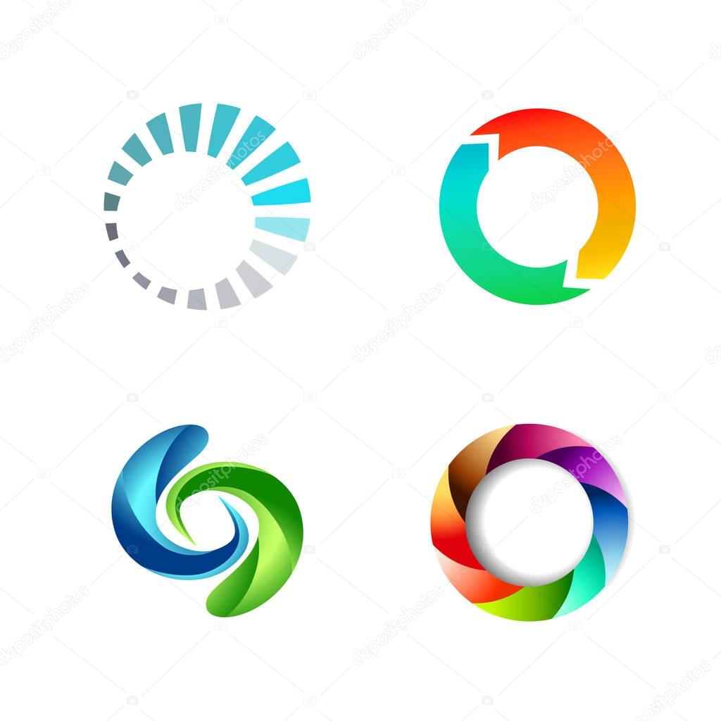 Different Round Circle Sign Logo Collection