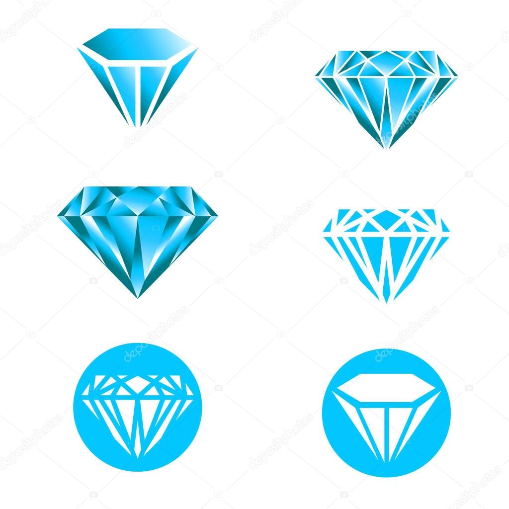 Diamond Logo Collection Over White