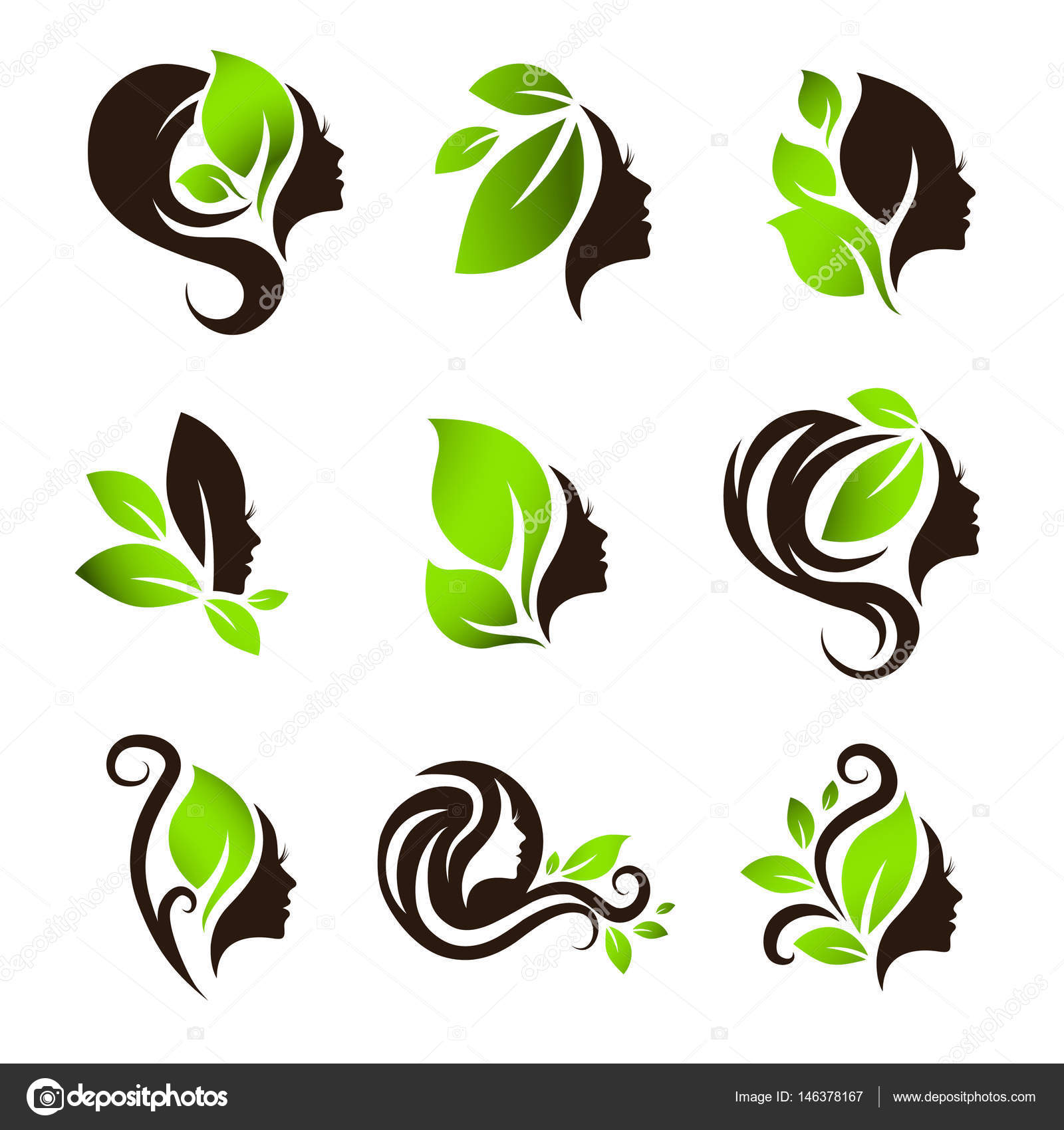 Natural Hair Logo Design Woman Natural Beauty Hair Spa Salon