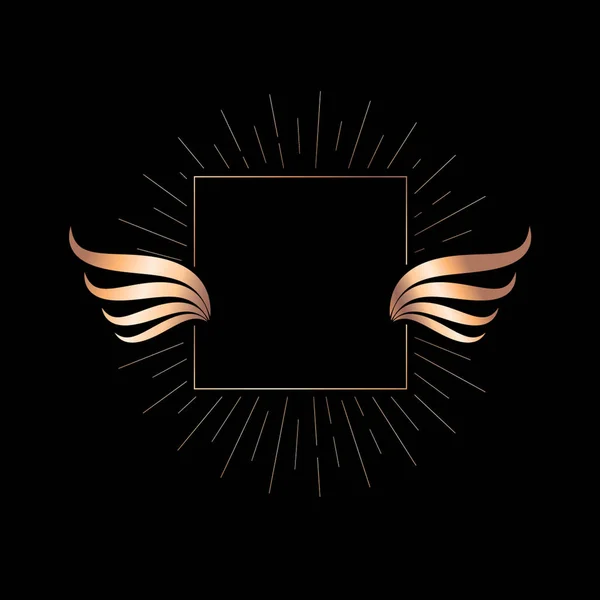 Ročník Zlatý Anděl křídla Box — Stockový vektor