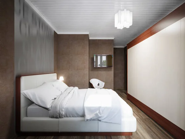 Kentsel çağdaş Modern küçük yatak odası iç tasarım — Stok fotoğraf