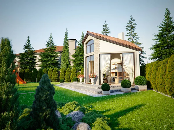 Barbekü çardak lüks müstakil ev
