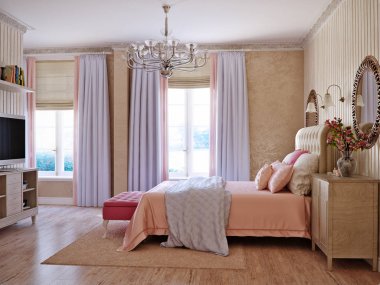 Geleneksel klasik Modern Provence rustik yatak odası 