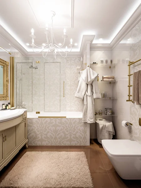 Lüks banyo klasik tarzı iç tasarım