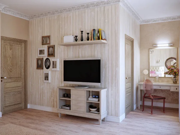 Traditionelle klassische moderne Provence rustikales Schlafzimmer — Stockfoto