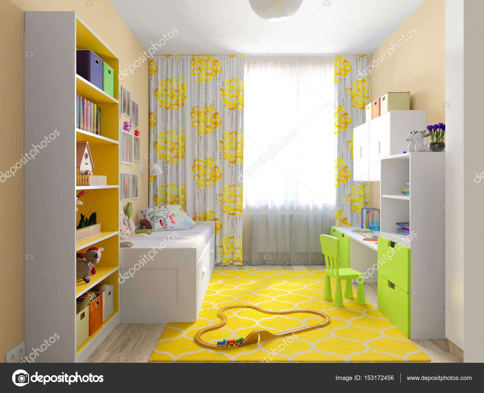 Moderna barnrum urbana samtida inredning — stock photo ...