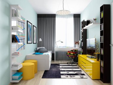 Modern kentsel çağdaş çocuk odası