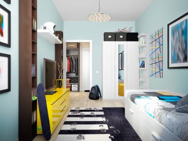 Modern kentsel çağdaş çocuk odası