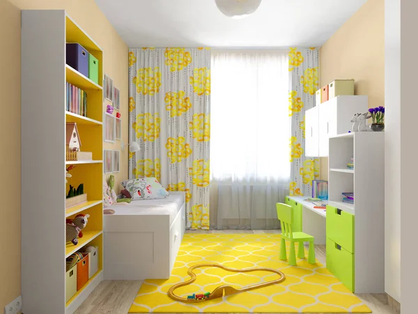 Modern kentsel çağdaş çocuk oda iç tasarım