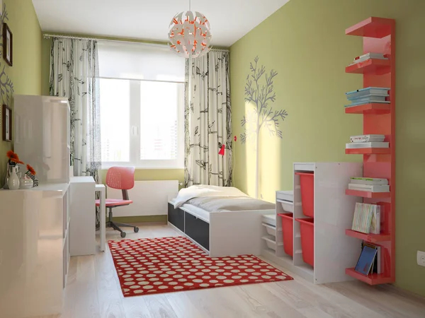 Moderne stedelijke hedendaagse Scandinavische kinderkamer — Stockfoto