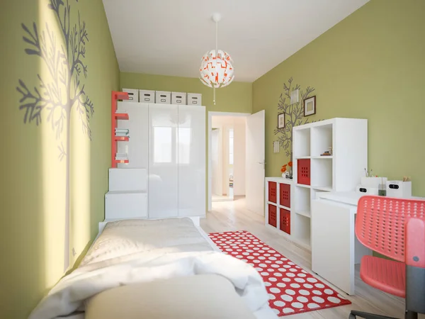 Modern Urban Contemporary Scandinavian Children Room — Stock Photo, Image