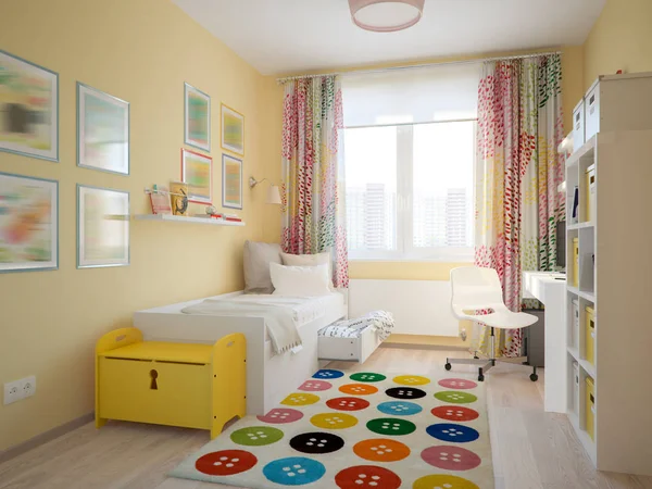 Moderne stedelijke hedendaagse Scandinavische kinderkamer — Stockfoto