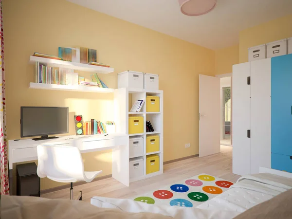 Modern kentsel çağdaş İskandinav Çocuk Odası