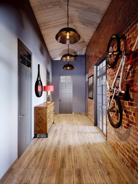 Kentsel çağdaş Modern İskandinav Loft salonu iç