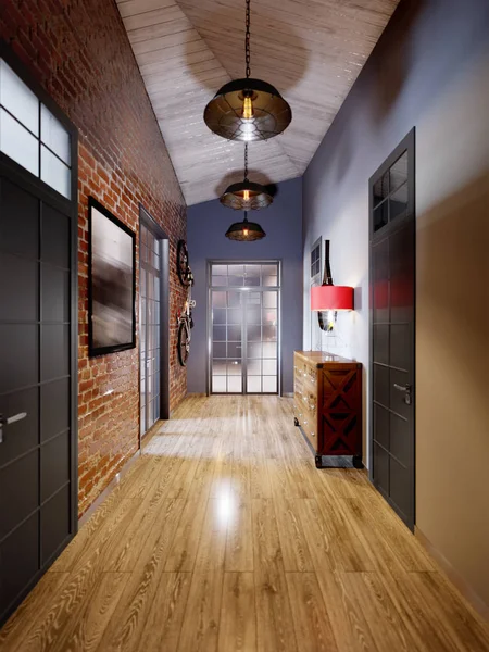 Kentsel çağdaş Modern İskandinav Loft salonu iç