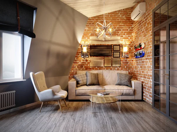 Kentsel Oda çağdaş Modern İskandinav Loft yaşayan