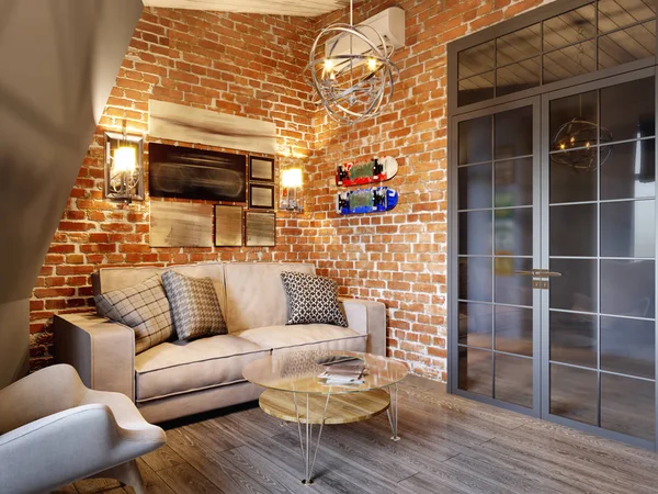 Kentsel Oda çağdaş Modern İskandinav Loft yaşayan