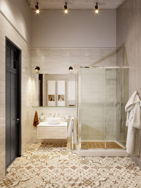 Rustik Provence Loft banyo Wc duş