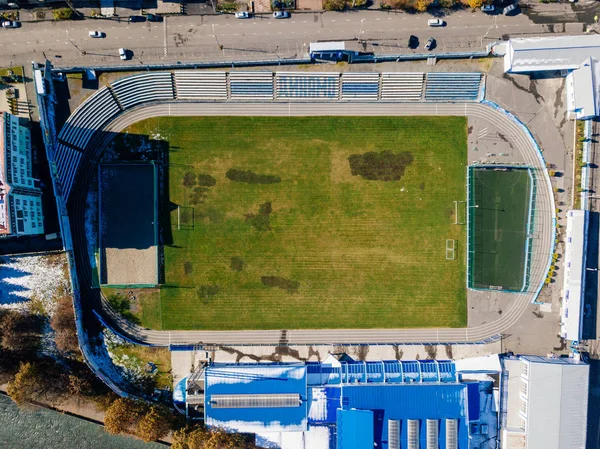 サッカースタジアムドローンからの眺め — ストック写真