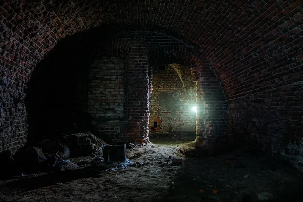 Dark dungeon under the old Prussian fortress — 스톡 사진