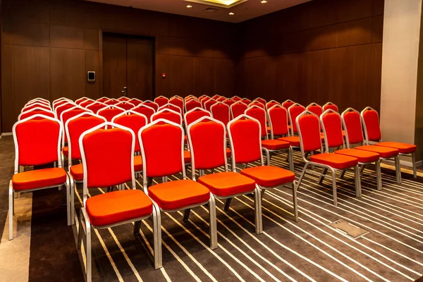 Empty small presentation room ready for conference — 스톡 사진