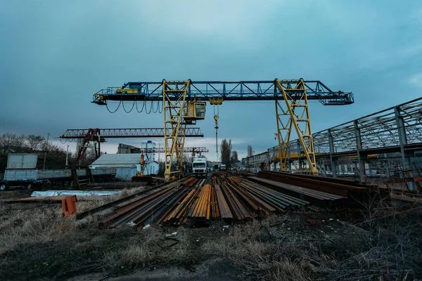 Byggarbetsplats Metallbearbetningsfabrikens Gamla Industriområde — Stockfoto