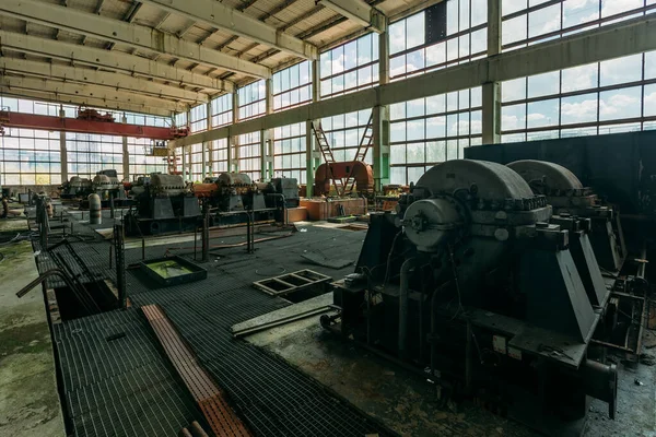 Antigua Fábrica Abandonada Con Restos Oxidados Maquinaria Industrial Taller —  Fotos de Stock