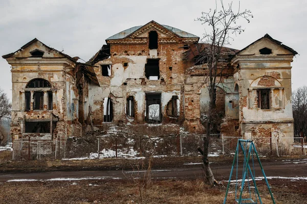 Stary Zniszczony Opuszczony Dwór Gorozhanka Dawny Dwór Wenewitinowa Obwód Woroneski — Zdjęcie stockowe