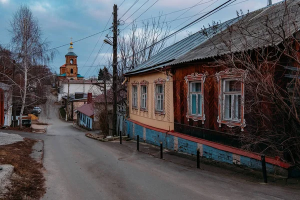 Casas Antiguas Calle Baja Vieja Pobreza Parte Ciudad Voronezh Rusia — Foto de Stock