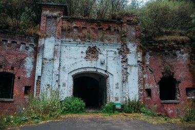 Entrance to abandoned Prussian fort King Frederick the first clipart