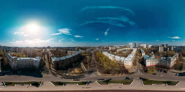 Aerial 360 Degree Spherical Panorama Voronezh Downtown Taken Drone — Stock Photo, Image