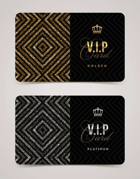 Modelo de cartão VIP dourado e platina. Ilustração vetorial . —  Vetores de Stock