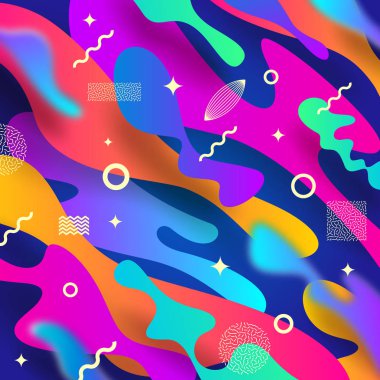 Vektör çizim. Soyut çok renkli arka plan şekli. Tebrik kartı, poster, kapak ya da el ilanları için tasarım.