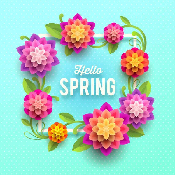 Jarní přání s květinami. — Stockový vektor