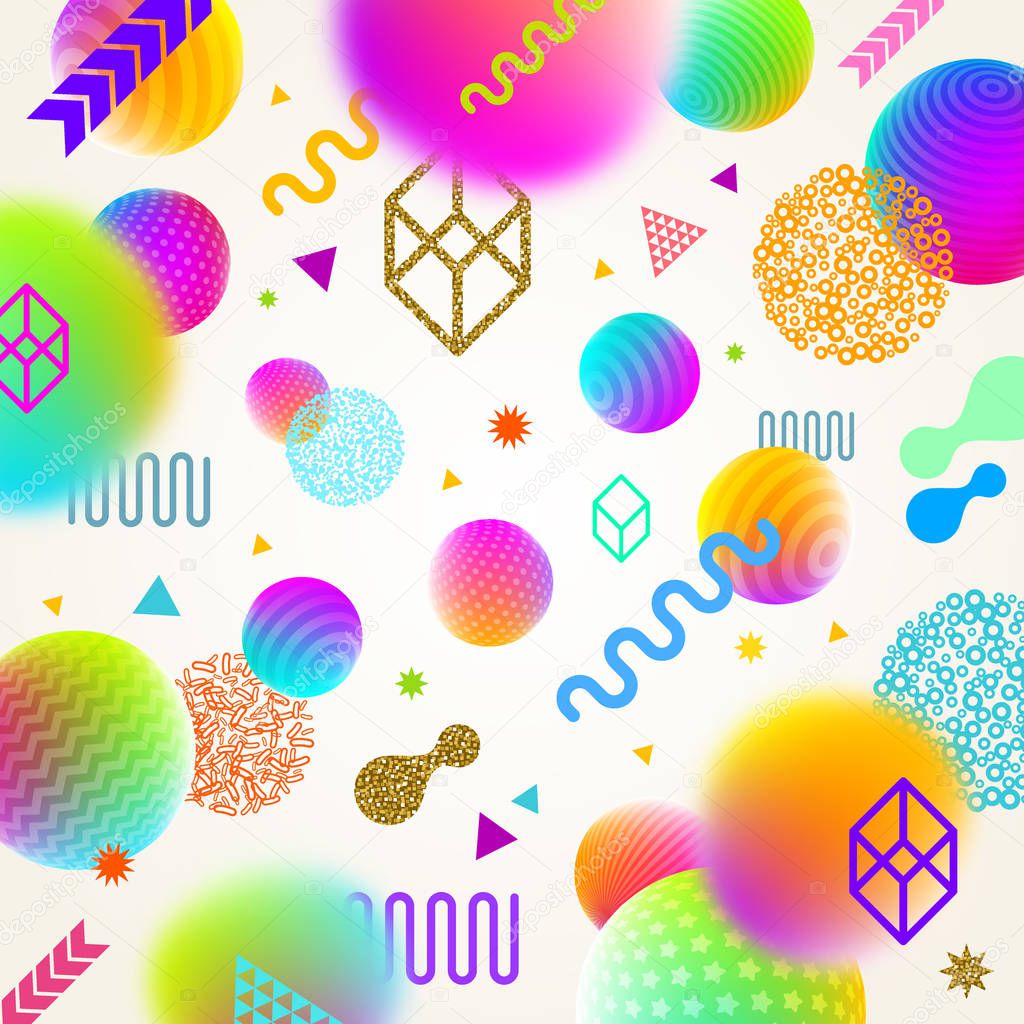 Vector abstract bright background with multicolored  geometric shapes