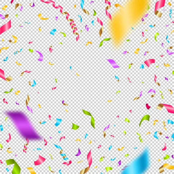 Veelkleurige confetti op een geblokte achtergrond. Kan worden gebruikt over de afbeeldingen. Vectorillustratie. — Stockvector