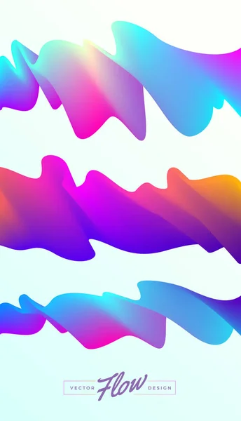 Conjunto de elementos de diseño abstracto vectorial. Elementos de flujo multicolores. Ondas coloridas . — Vector de stock