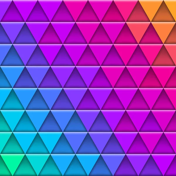 Patrón geométrico multicolor compuesto de elementos triangulares - fondo vectorial — Vector de stock