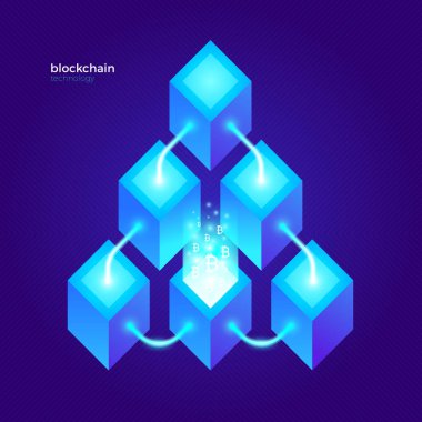 Cryptocurrency veri soyut tasarım. Blockchain illüstrasyon kavramı. Vektör çizim.